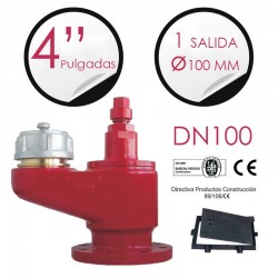 Hidrante 4" + 1 salida 100 mm + cerco y tapa