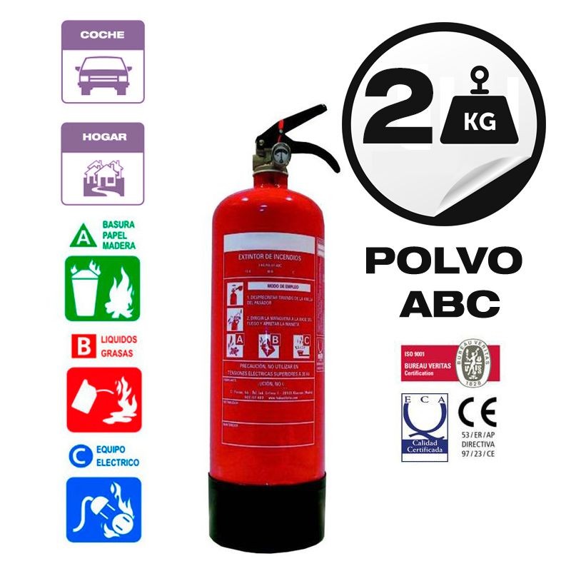 Extintor PQS ABC 2 kg