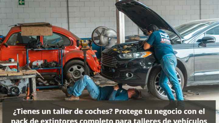 ¿Tienes un taller de coches? Protege tu negocio con el pack de extintores completo para talleres de vehículos